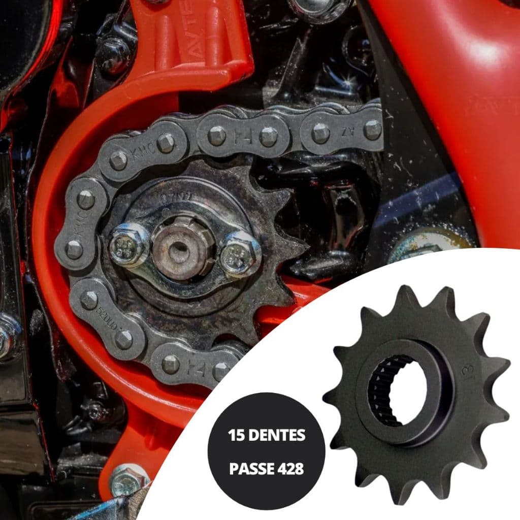 Pinhão piao 15 dentes fazer lander 250 passe 428 15d FAZER 250 2005 a 2023 lander 2006 a 2008