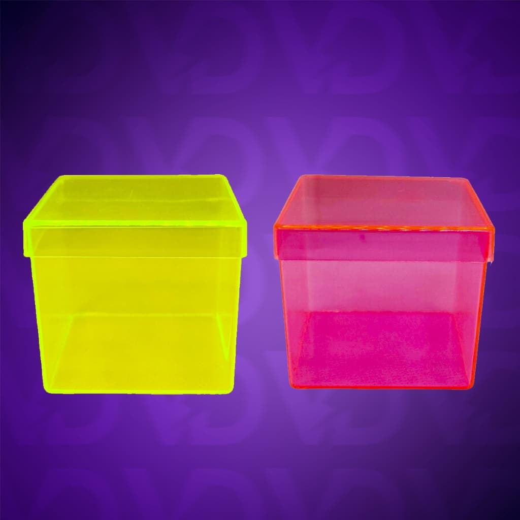 20 Caixinhas 5x5 cm Neon Translucido Lembrancinha