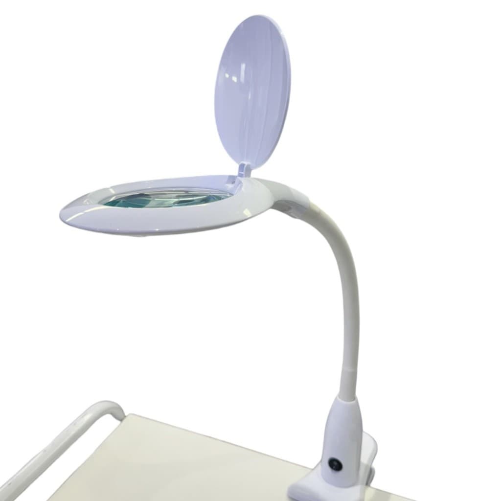 Lupa Luminária LED de Apoio para Mesa 5D Profissional Estética Beleza Micropigmentação Estek