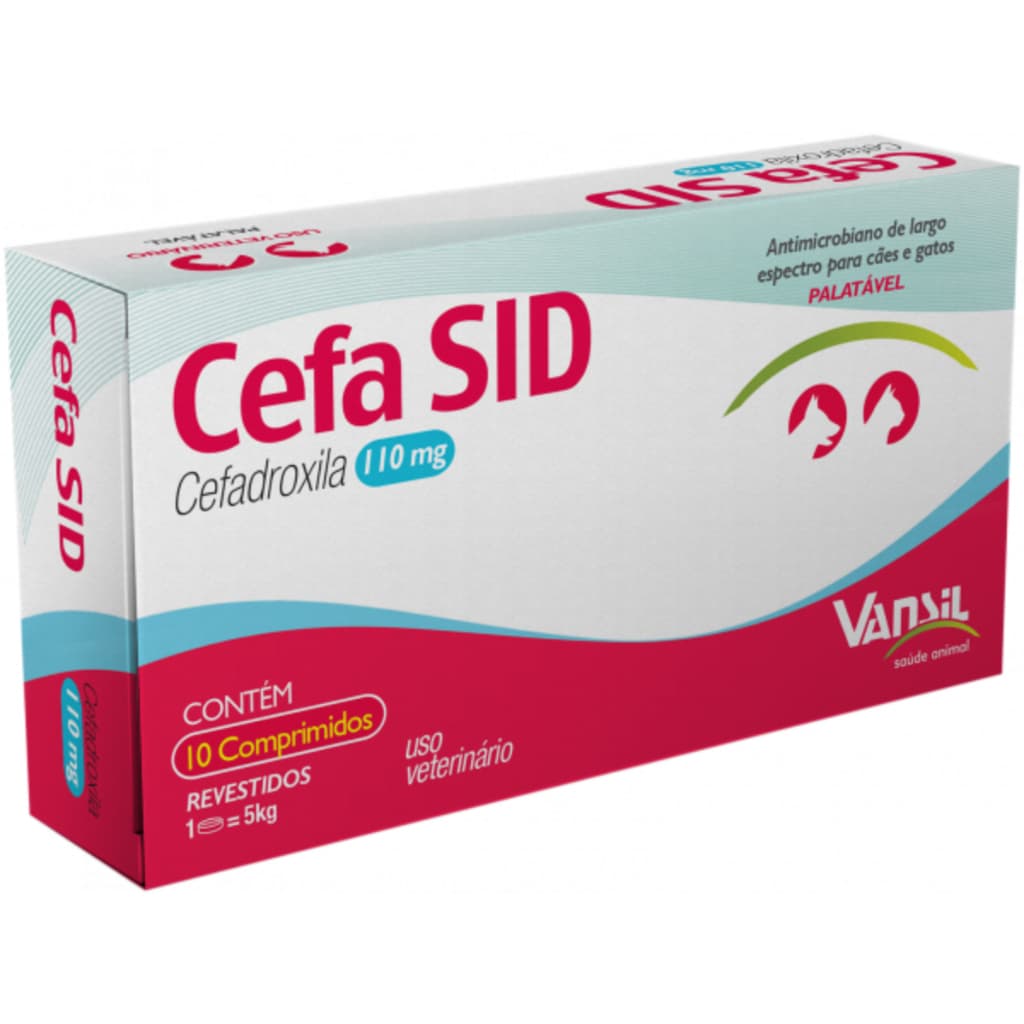 Cefa Sid 110mg Antimicrobiano para Cães e Gatos 10 comprimidos