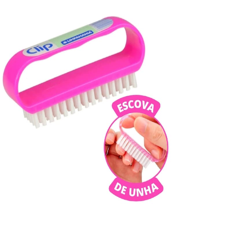 Escova CLIP limpa mania multiuso, unha, cantos, limpeza em geral