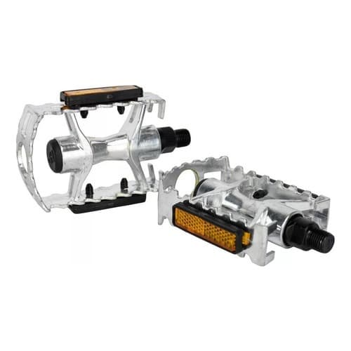 Pedal Bike Mtb Aluminio Rosca Fina 1/2 Polido Gta Refletor
