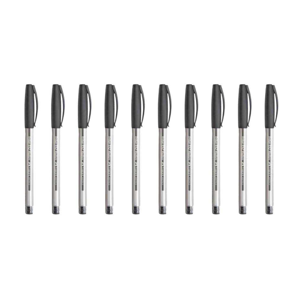 Canetas Trilux 032 Medium Faber Castell - Preta Kit Com 10 Unidades