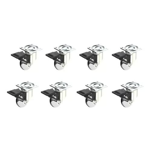 Kit 8 Rodinhas Com Trava 35mm Para Sofás Suporte De Vaso Mesa De Som