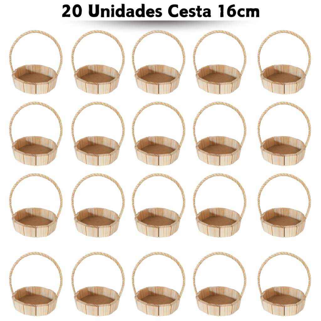 Cestas de Madeira Pinus Para Presentes de Natal Kit com 20 Unidades