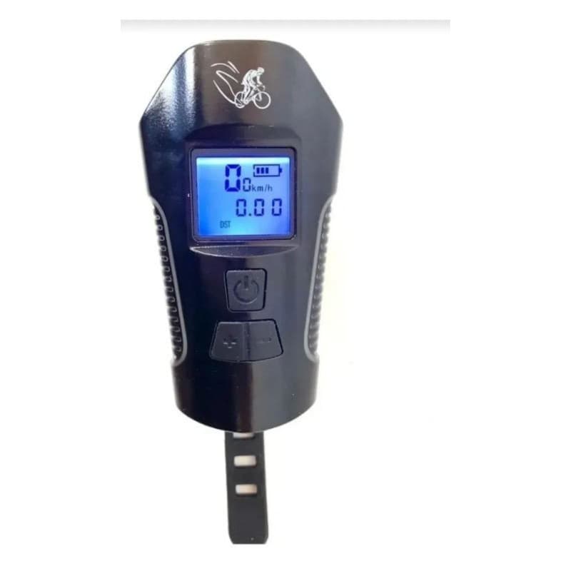 Lanterna led T6 farol bike + velocimetro c/ fio + buzina