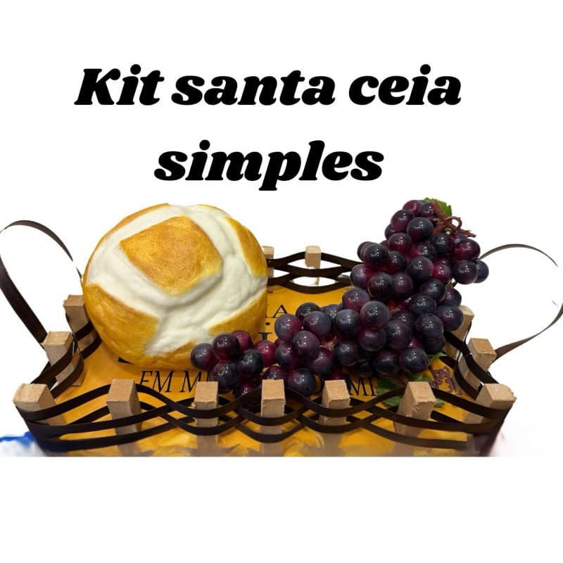Kit santa ceia- decoração para mesa- Kit Pão e uva para ceia do senhor