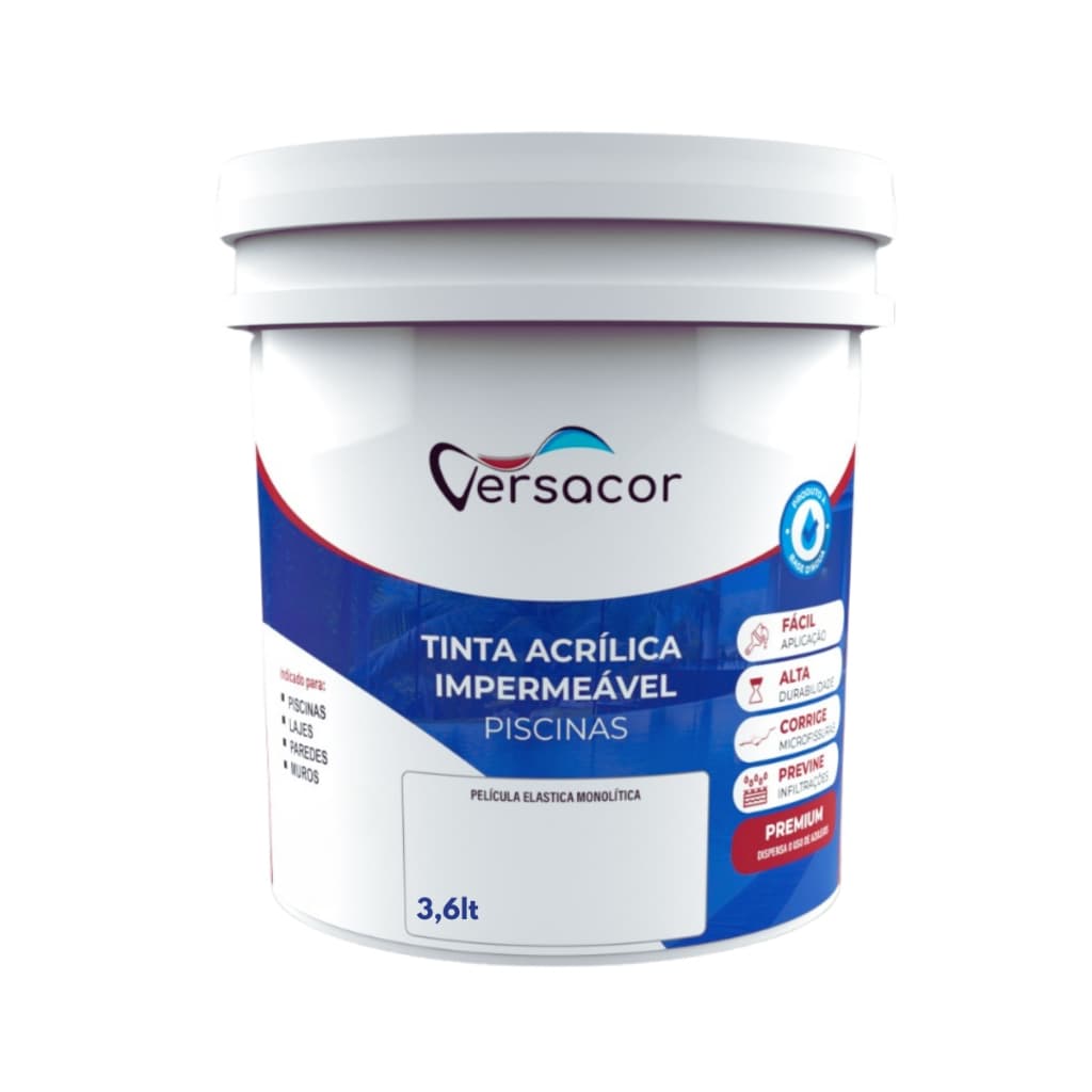 Tinta Impermeabilizante Para Piscina de Alvenaria Recupera Renova Impermeável 3,6lts