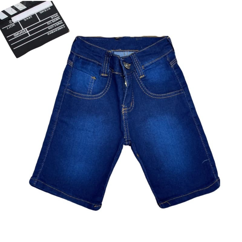Short Jeans Menino Infantil Juvneil Lavagem Escuro Denim 01
