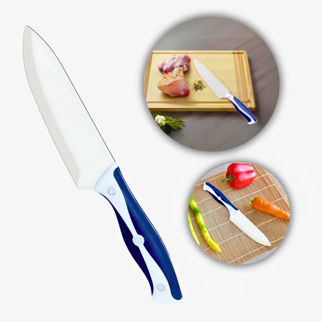 Kit 2 Facas 10" Cabo Plástico – Facas Longas para Cortes de Carne e Trabalho Pesado na Cozinha
