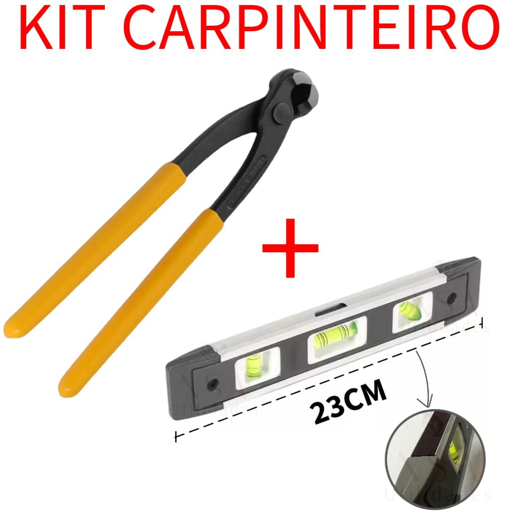 Kit Carpinteiro Turquesa Nível Obra Construção Madeira Arame