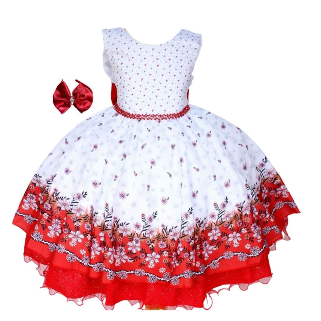 Vestido Infantil Menina Floral Encantado Festa Casamento Florista Igreja