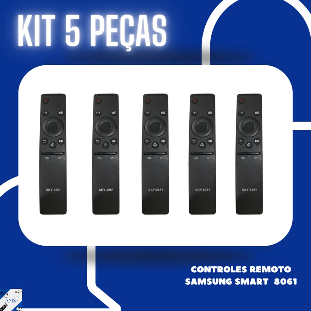 Kit 5 peças controle remoto Sam sung Smart 4k sem comando de voz 8061