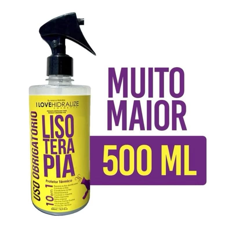 Protetor Termico Lisoterapia 10 em 1 Capilar Finalizador Lisoterapia Liso Extremo Hidralize 500mL