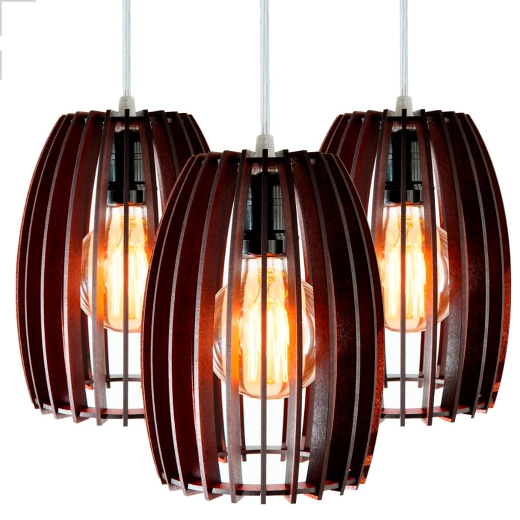Kit 3 Luminárias de Teto Pendente Rústico Decoração Casa Bancada Cozinha Americana Área Gourmet