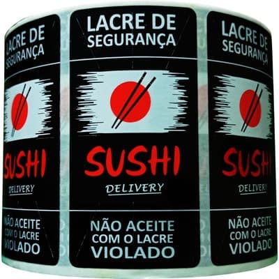 1000 Lacre de Segurança Delivery, Sushi - 10x3 cm Ifood, Rappi, Uber Eats e etc super adesivo  lacre