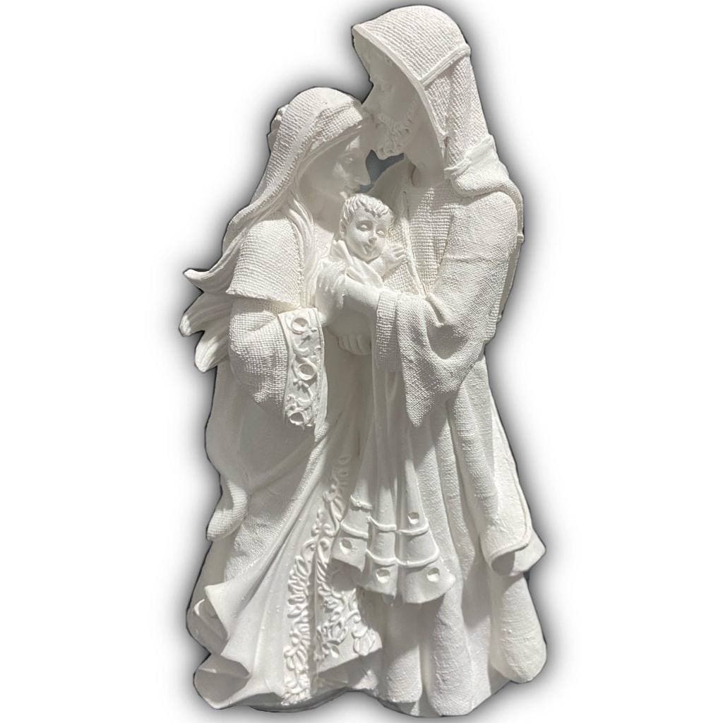 Sagrada Família Ternura 20 cm Gesso Cru