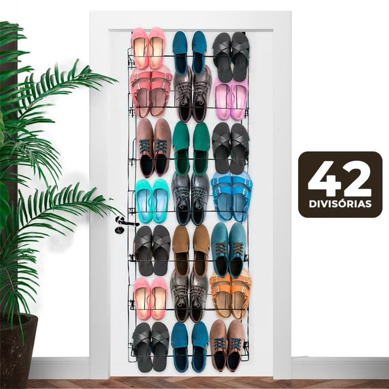 OFERTA!! Sapateira Organizadora Aço 21 Pares Organiza Sapato Vertical Gancho Porta Multiuso