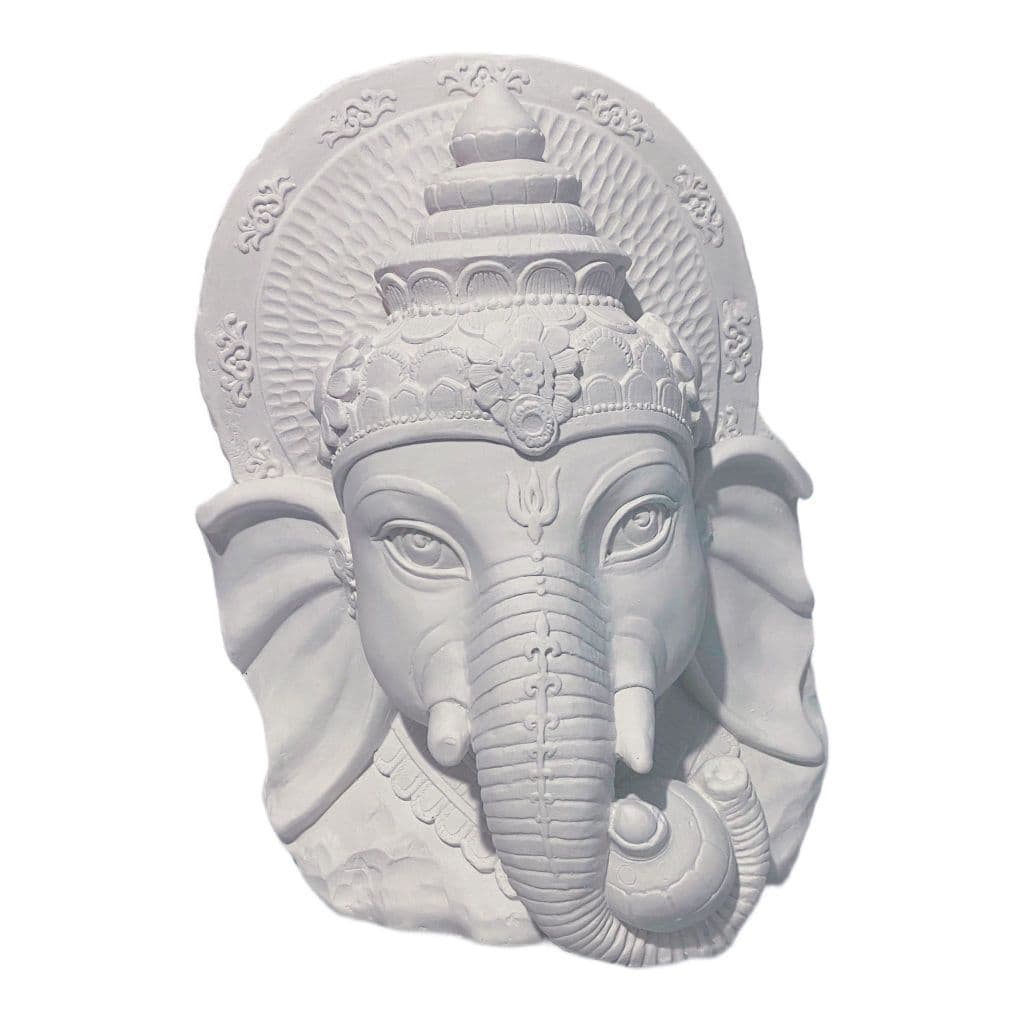 Cabeça Busto Ganesha 27 cm Gesso Cru
