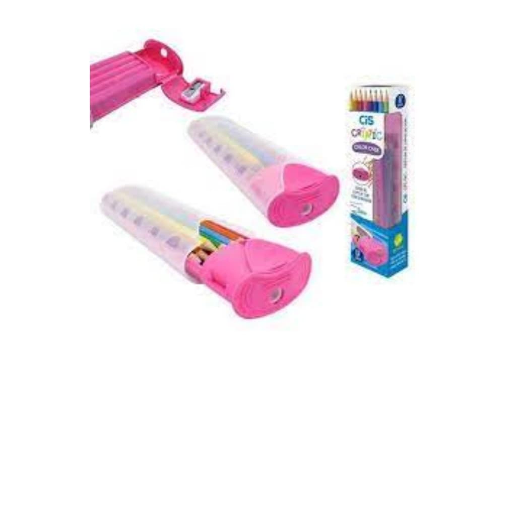 Lápis de Cor Cis Criatic Color Case Rosa com 12 Cores