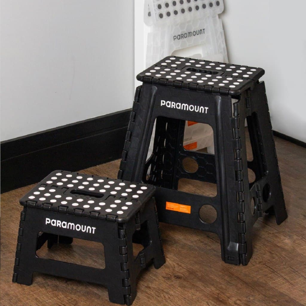 Banqueta Dobrável Resistente 150kg Antiderrapante  Com Alça para Transporte 45cm e 22cm Paramount