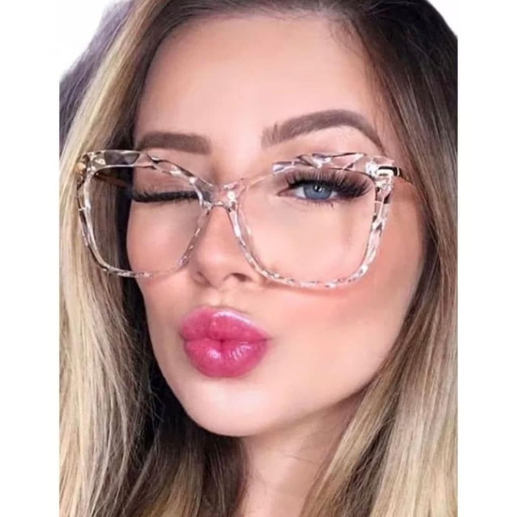 Óculos Armação Para Grau Feminino PRIME PRO Clássica DIAMANTE Moderna Óculos Transparente LAPIDADO 3D ÓCULOS PARA MULHER