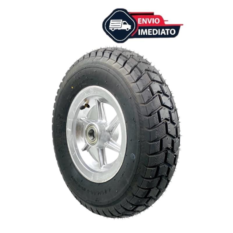 Roda Aluminio Aro 8 Com Pneu 6 Lonas E Camara Completa Para Carreta de Moto Carretinha Reboque Carrinho de picolé 1pc