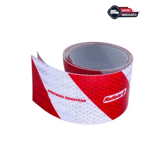 Faixa Refletiva Para Carretinha Reboque (Homologada Denatran) Vermelha Branca