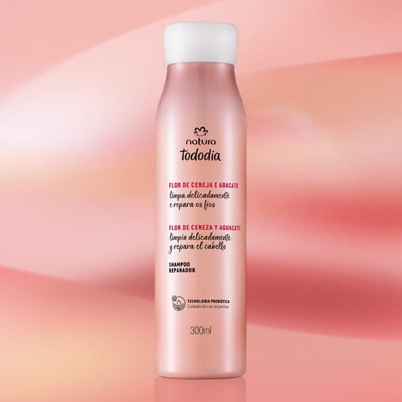 Flor de Cereja e Abacate Shampoo Reparador 300ml Tododia Natura Regular