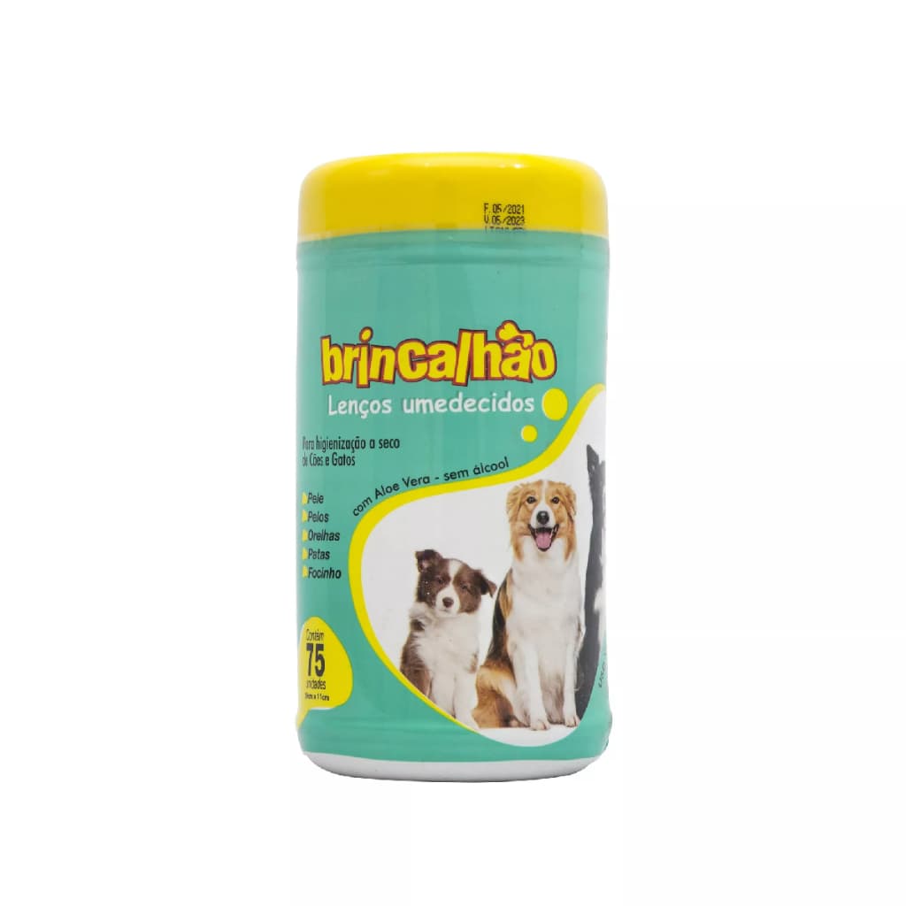 Lenço Umedecido Pet Higienização Com Aloe Vera Sem Álcool
