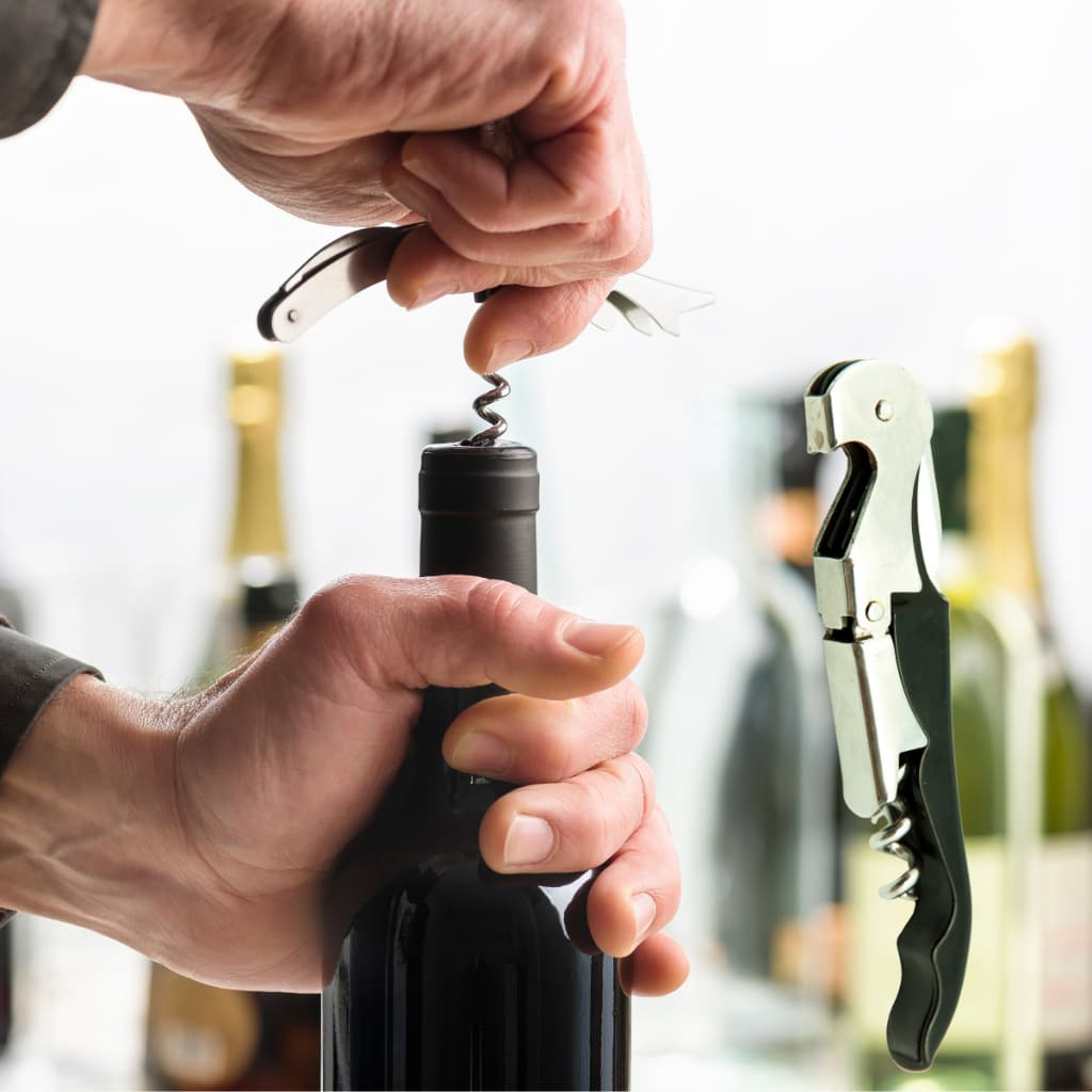 Saca Rolha Abridor de Garrafa de Vinho Profissional em Aço Inox