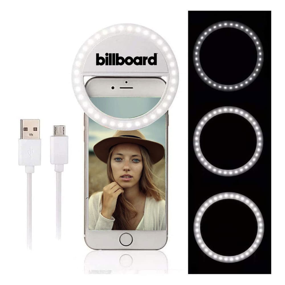 Ring Light LED Para Selfie, Ring Light Billboard Recarregável Com Clipe Para Celular 3 Tons