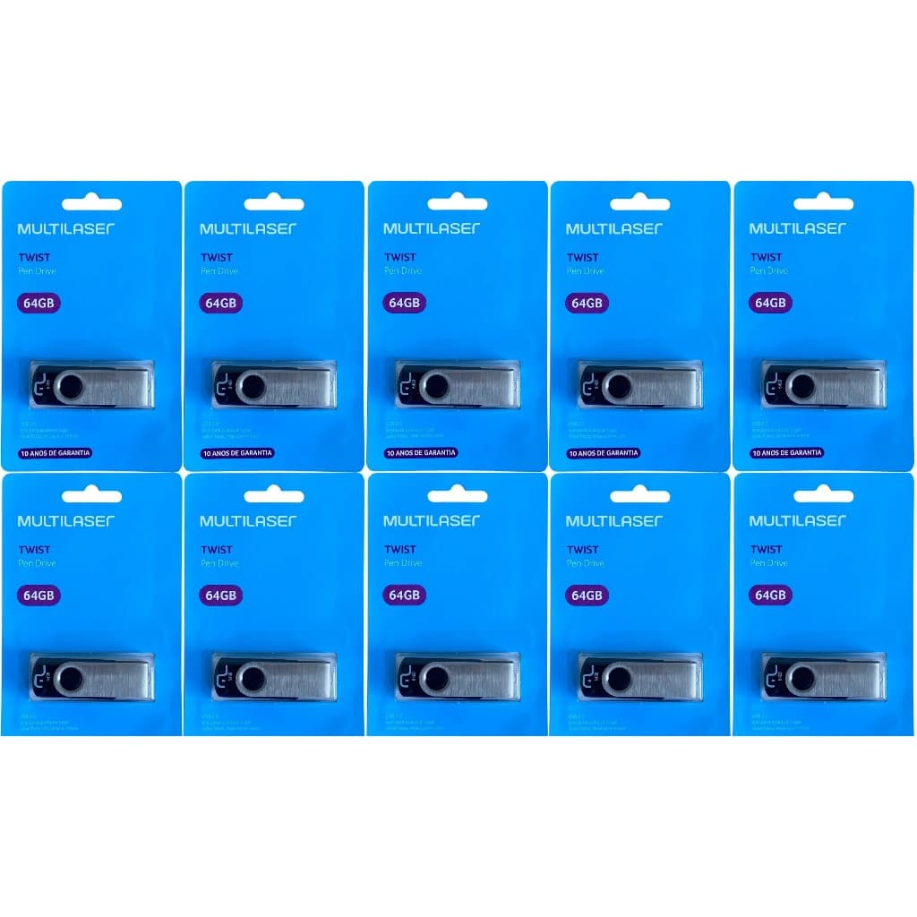 Kit Pen drive 64gb Multilaser Twist PD590 Original