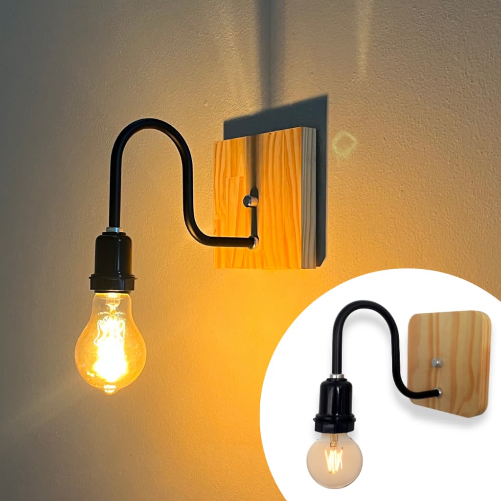 Arandela Decorativa Vintage Bivolt 110/220 para Quarto Colonial Bocal Simples Pinus  - ABF Luminárias