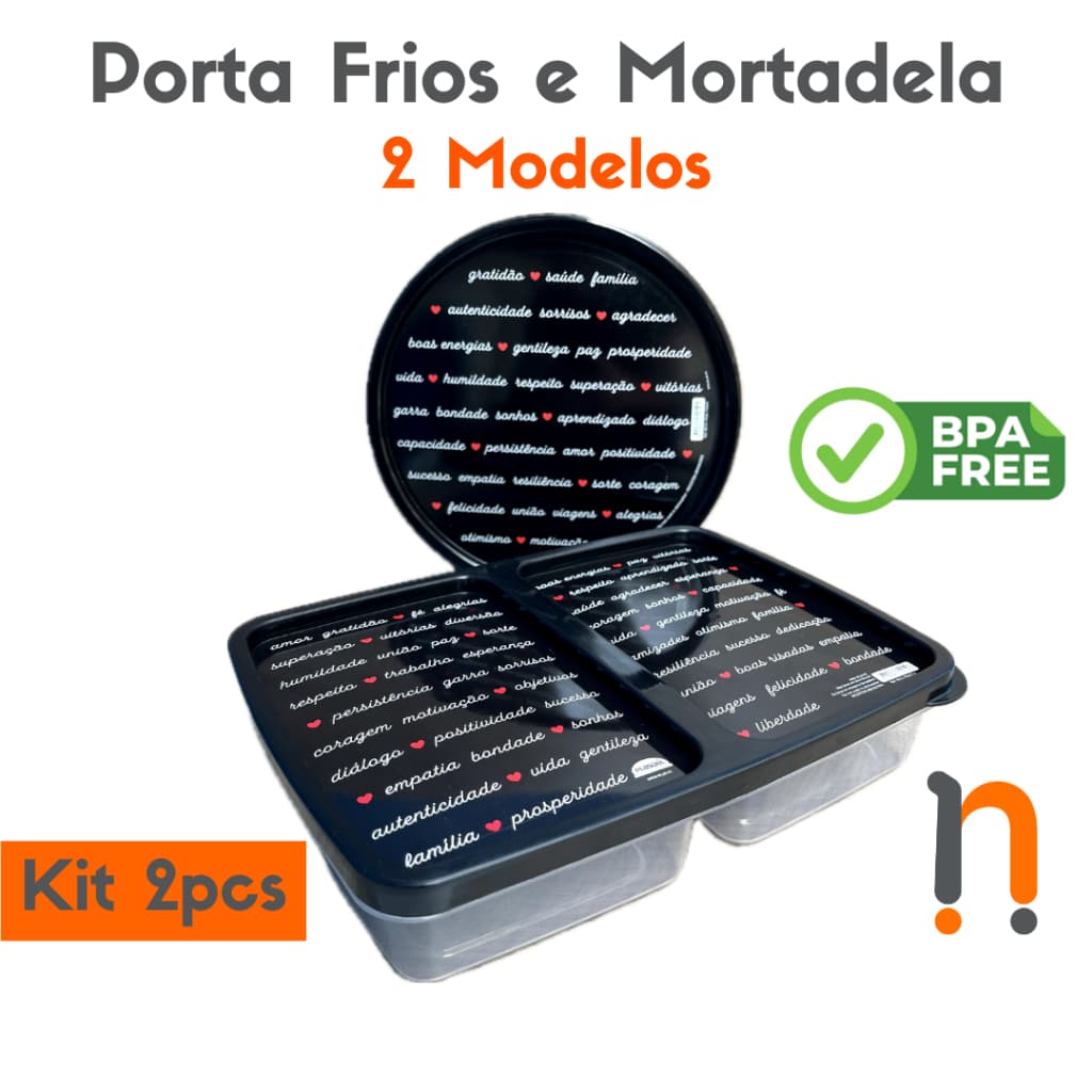 Kit Cozinha Porta Frios Porta Mortadela Coração Plastico Plasutil