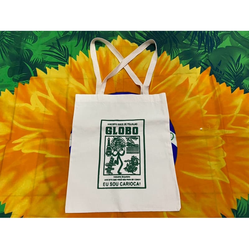 Bolsa Grande Ecobag Grande Tecido Em Algodão Biscoito Globo Rio de Janeiro
