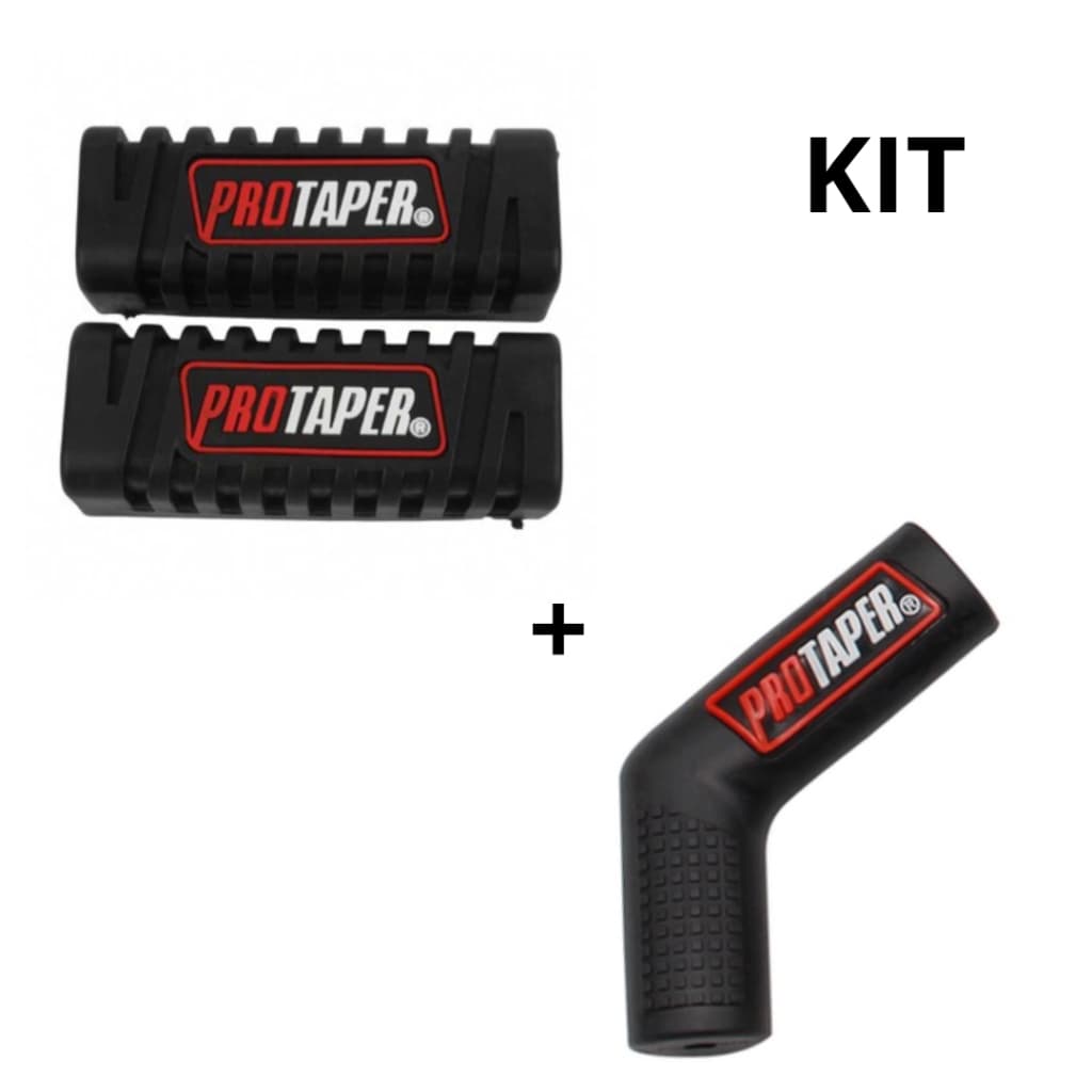 Par Pedaleira de Borracha Universal Estribo Protaper Motocross + Protetor de Sapato Pedal de Câmbio Moto Titan Cg 160
