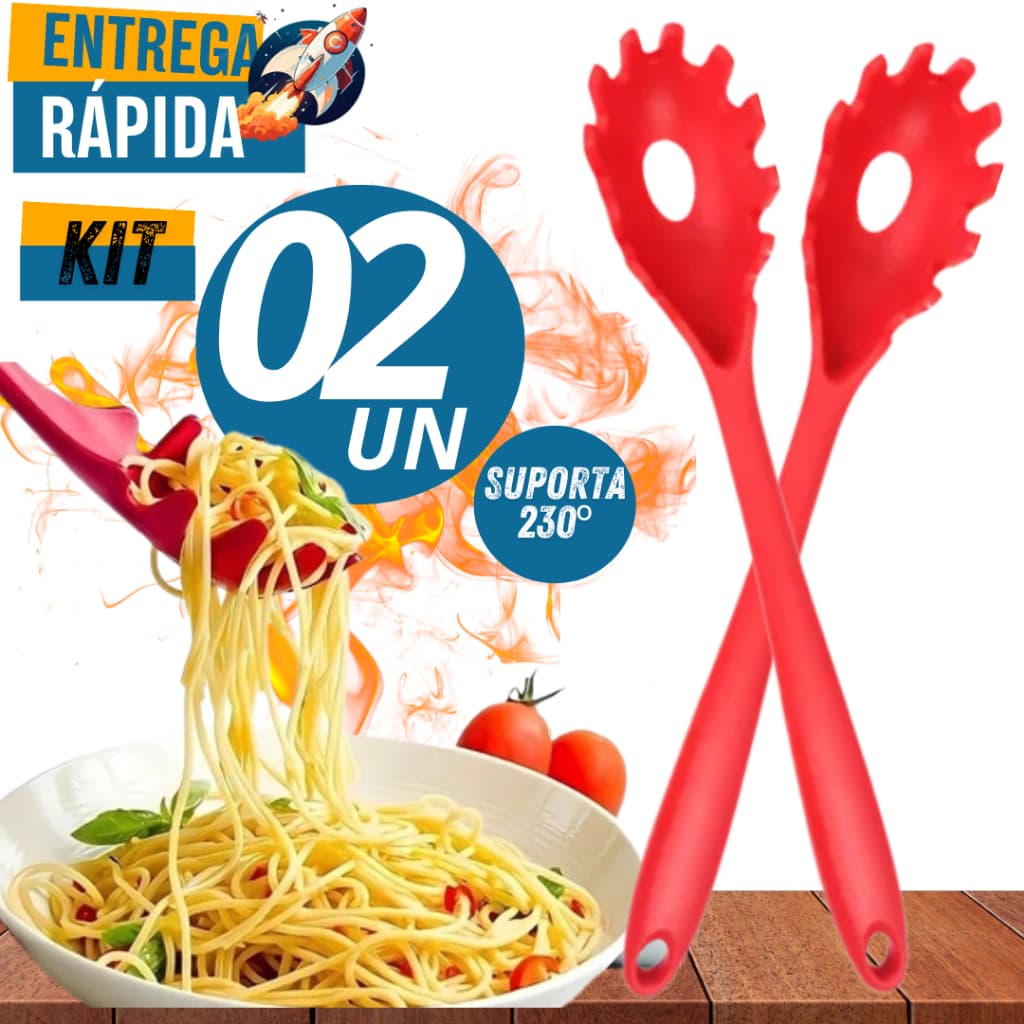 kit Utensílios Pegador de Massa Silicone Resistente Temperatura 230° Casa Cozinha Restaurante