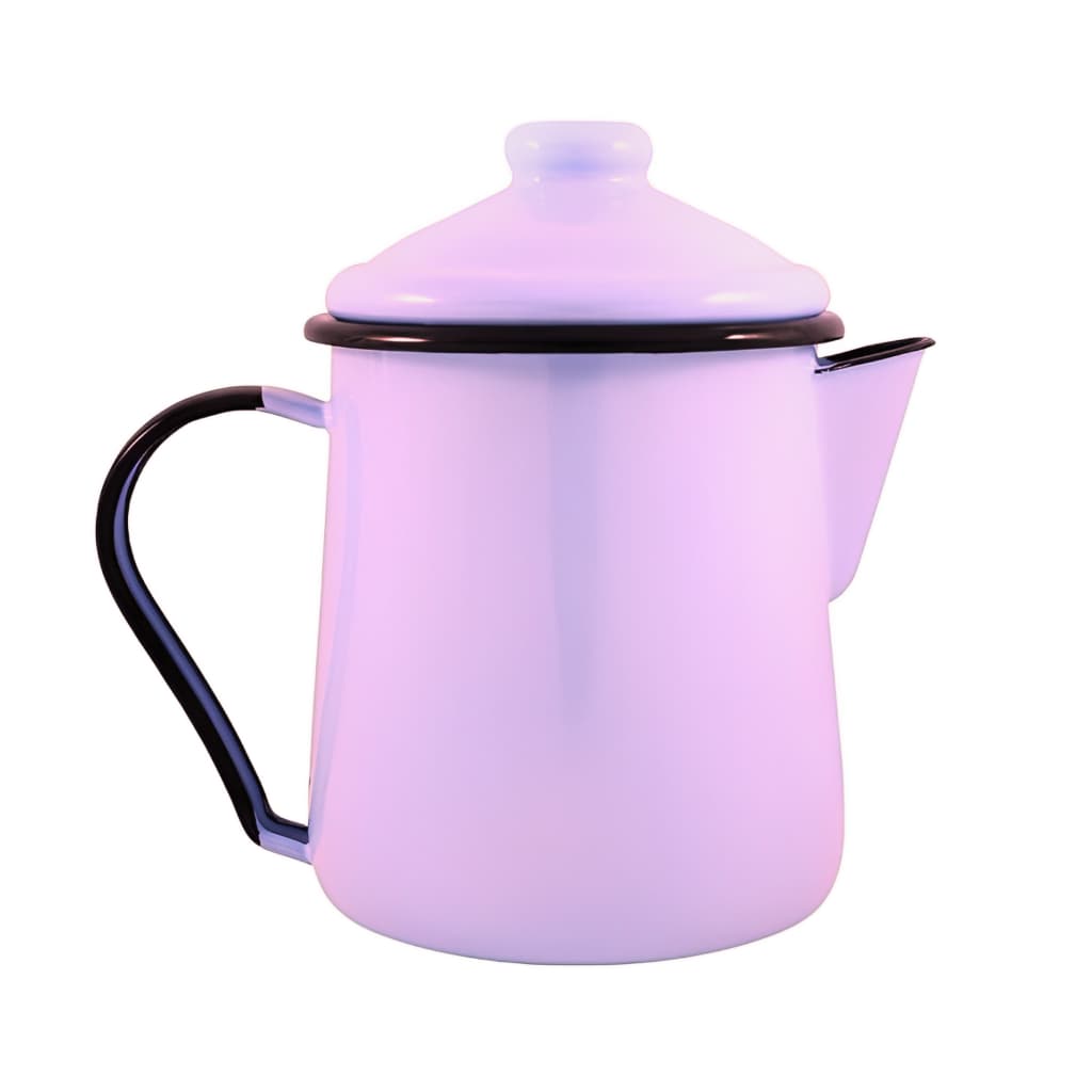 Leiteira Tradicional 12 Esmaltada Rosa claro - 1100 ml - Ewel