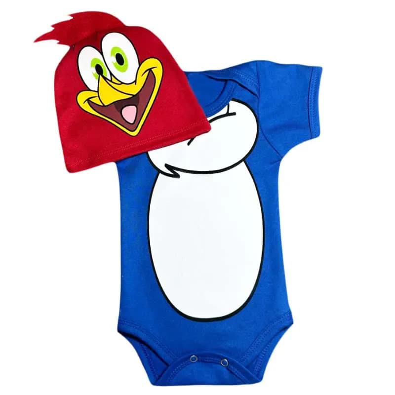 Body Temático Mesversário Bebê Passarinho Pica Pau