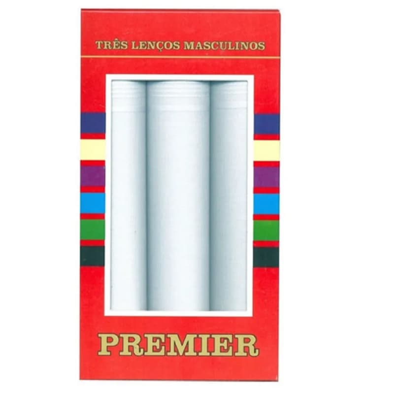 CAIXA COM 3 LENÇOS PREMIER BRANCO .