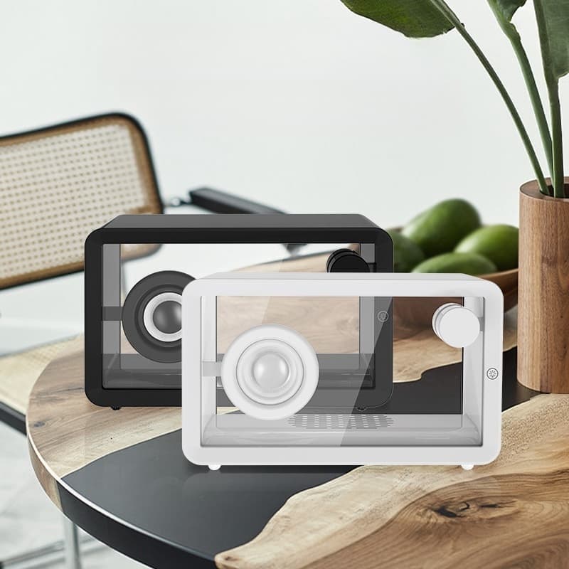 Caixa de Som Bluetooth transparente Caixinha Som Portatil Potente com LED 5 modos 7 RGB -C1