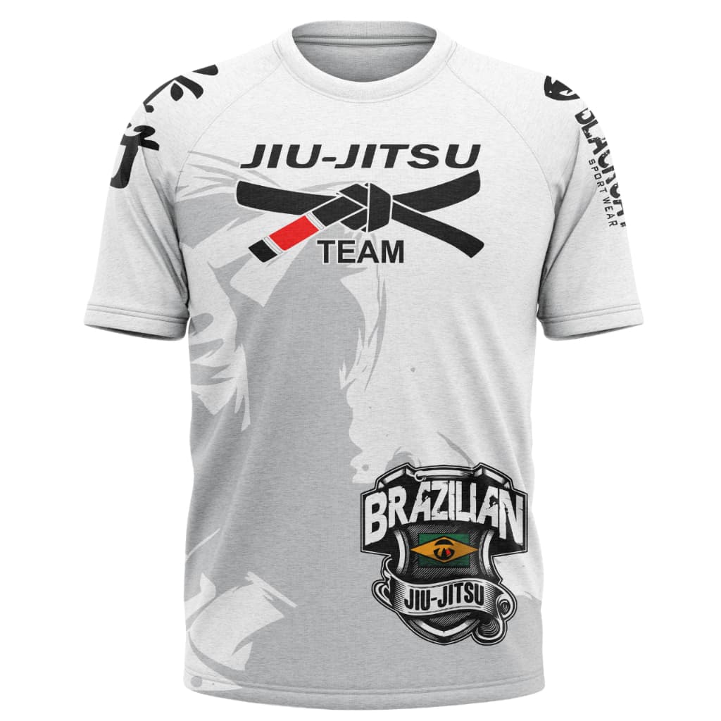 Camiseta Usual Jiu-Jitsu Dry Fit Branca Treino Proteção Solar