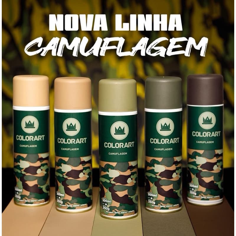 Tinta Spray Camuflagem Cores Exército  300ml - Colorart