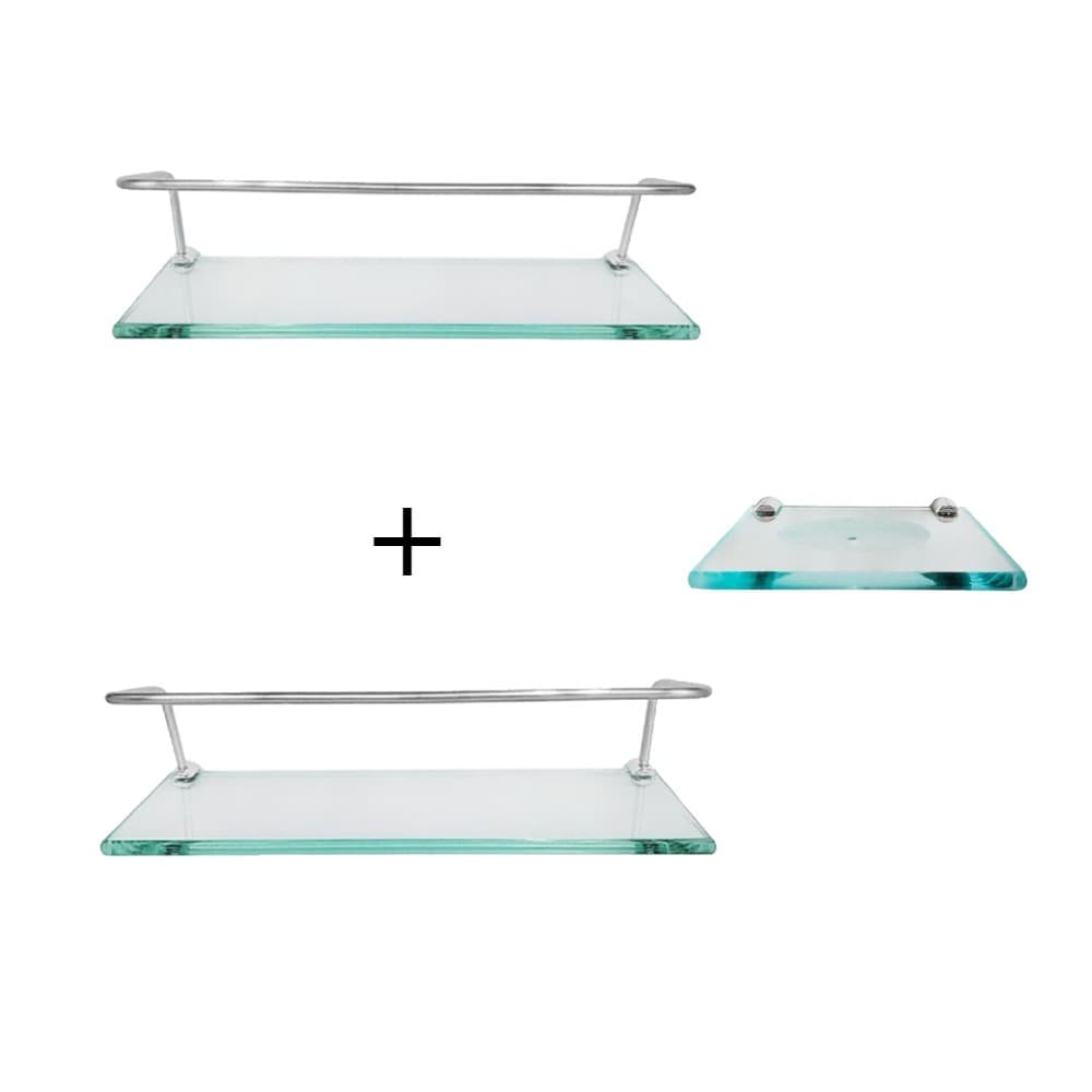 Combo 2 Porta Shampoo (10x50) + saboneteira incolor