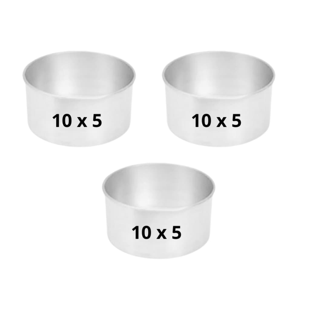 kit 03(Três) Forminhas Bento Cake 10 X 5cm Forma Aluminio