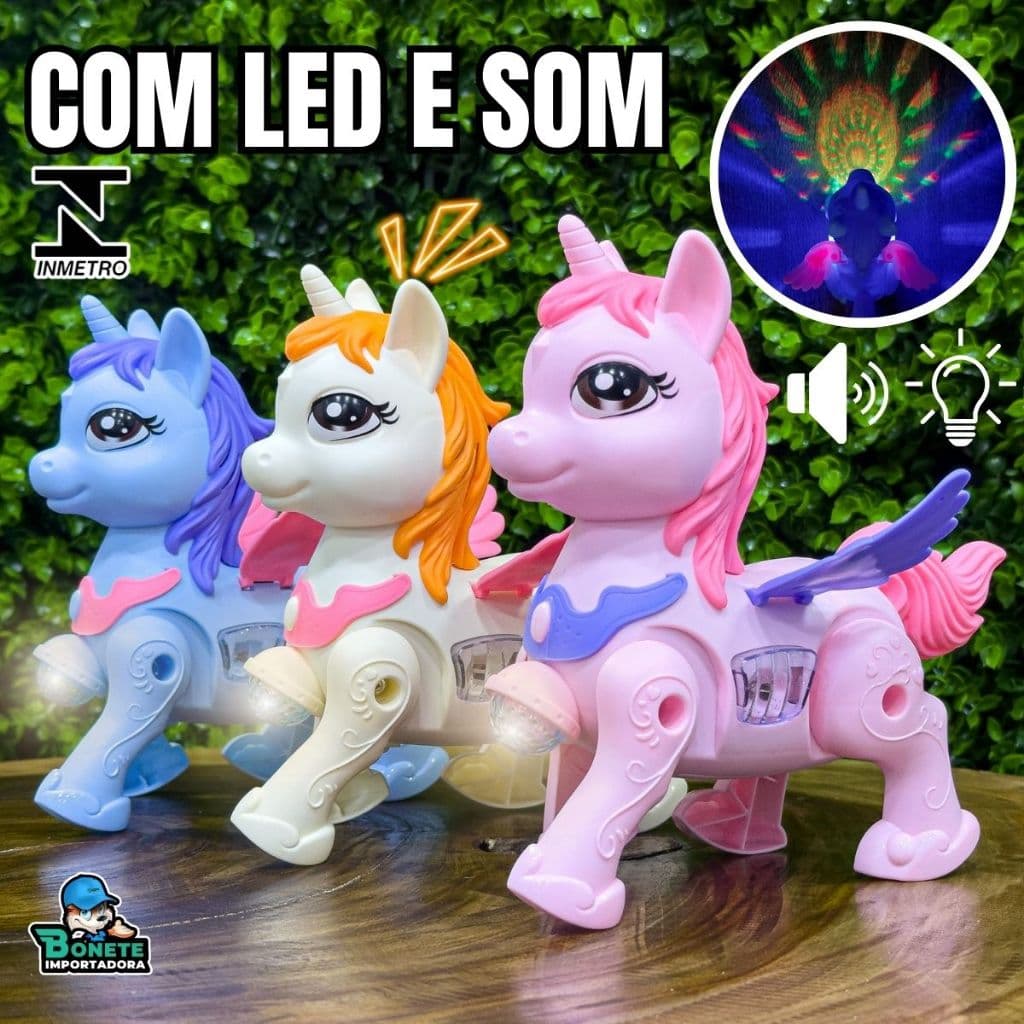 Unicórnio Interativo com Luz e Som – Brinquedo Infantil Educativo e Divertido