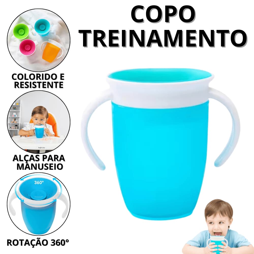 Copo De Transição Infantil Copinho Para Bebê Antivazamento Copos Infantis Com Tampa Treinamento Alça