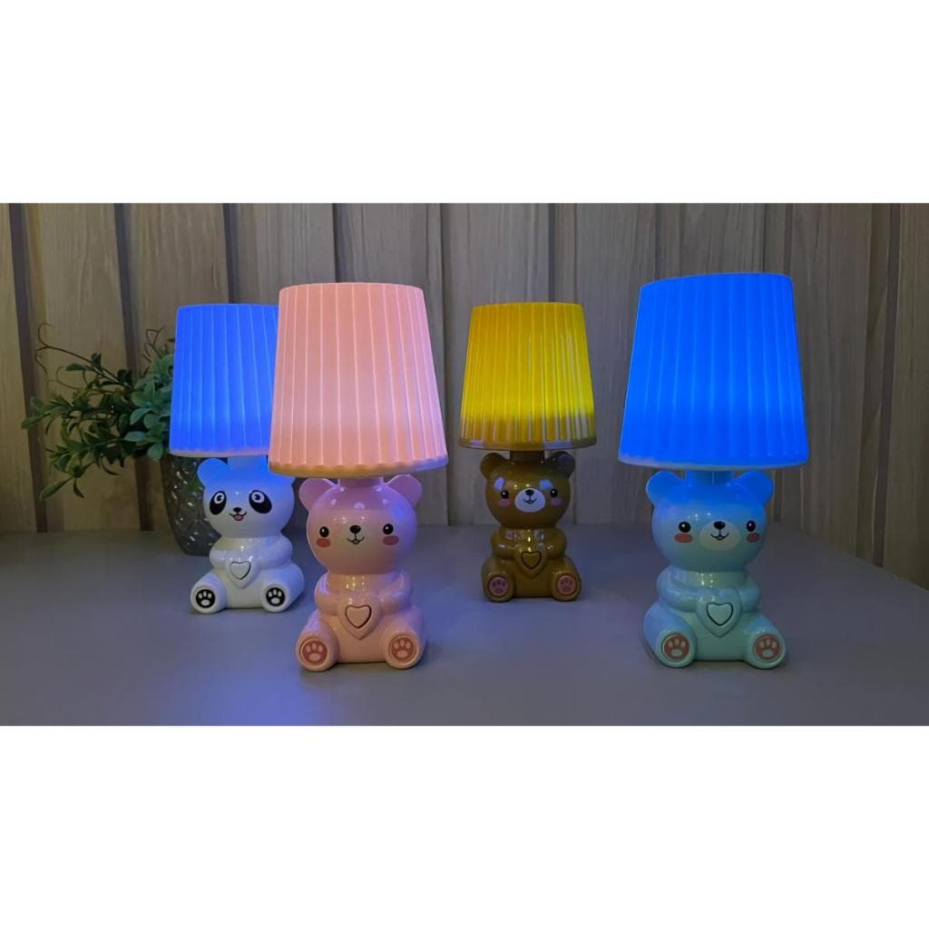 Mini Abajur De Mesa Led Modelo Urso Luminária Noturna Pilha