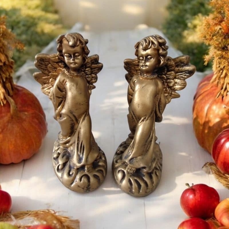 Estatuetas de Anjos Natalinos, Decoração para Natal, Anjos decorativos